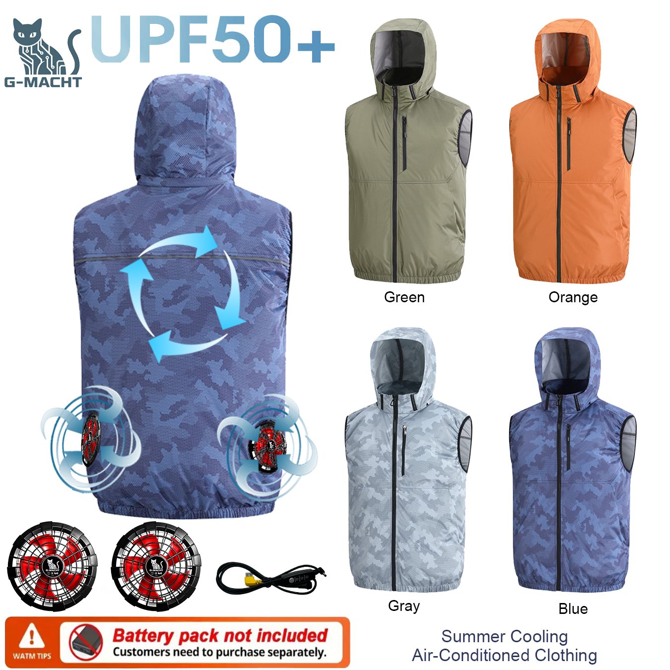 Outdoor Sport Jacket Women'S - เสื้อกั๊กแอร์คอนดิชั่นพัดลม 12V/5V สำหรับฤดูร้อน น้ำหนักเบา เหมาะสำหรับเดินทาง ท่องเที่ยวกลางแจ้ง