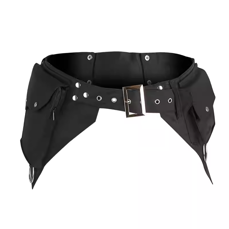 Outdoor Sports Accessories - ผู้หญิงยุคกลาง Punk เอวกระเป๋า Steampunk PU หนังรถจักรยานยนต์สไตล์สะโพกเข็มขัดกระเป๋า