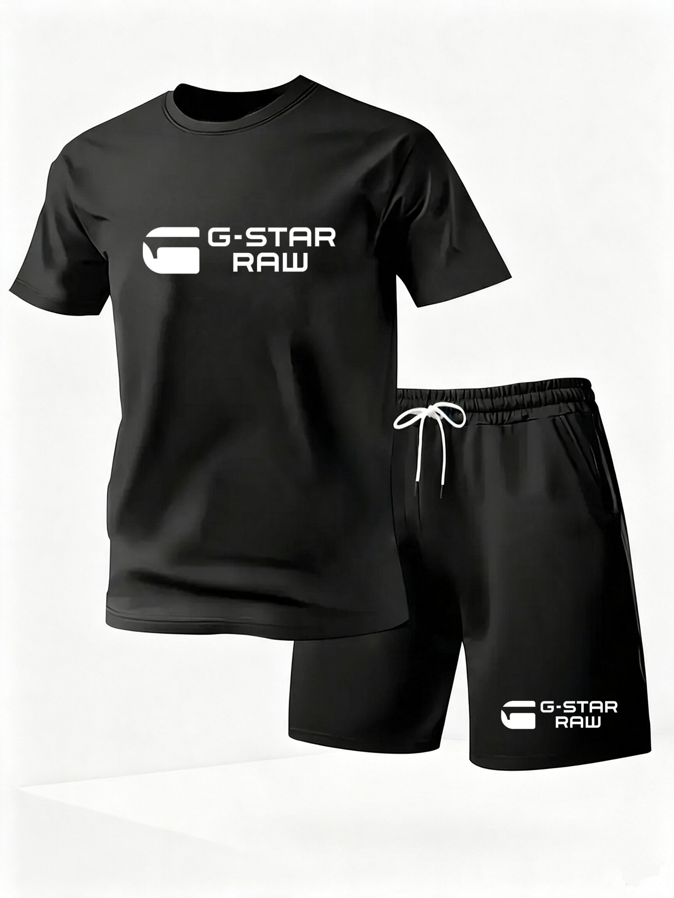 Outdoor Sports Outfit - ชุดกีฬาผู้ชายใหม่ปี 2026 เสื้อยืด + กางเกงขาสั้น ชุดลำลองสไตล์เมืองสำหรับผู้ชาย