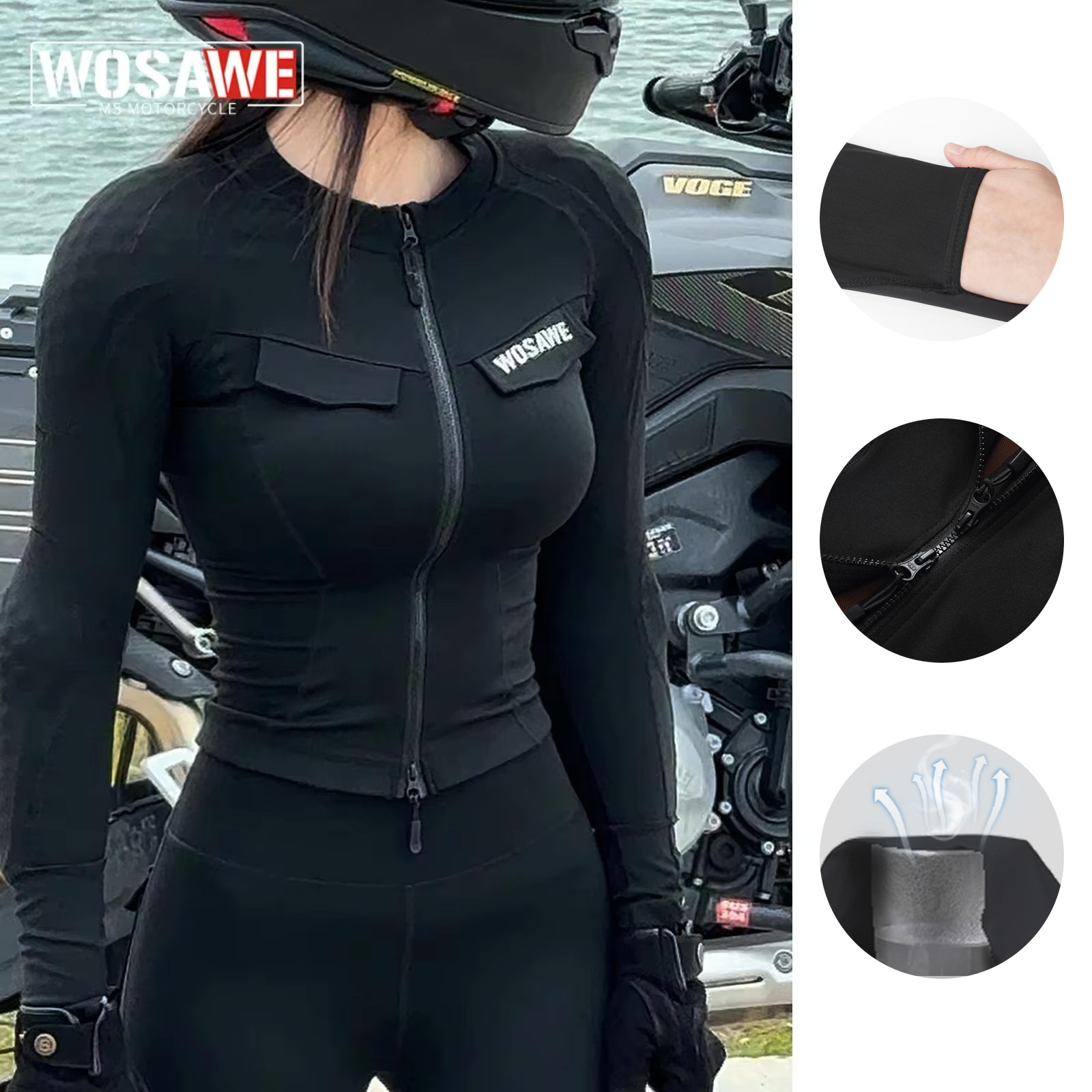 Outdoor Sport Jacket Women'S - WOSAWE เสื้อแจ็คเก็ตรถจักรยานยนต์สะท้อนแสงระบายอากาศได้ดีเสื้อแจ็คเก็ตรถจักรยานยนต์ฤดูร้อนผู้หญิงตาข่ายกีฬากลางแจ้งเสื้อแจ็คเก็ตวิบาก