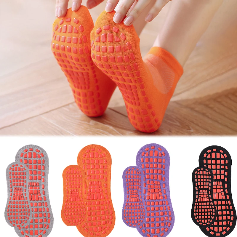 Trampoline Park Sock - เด็กผู้ใหญ่ Anti-SLIP ถุงเท้า Trampoline ถุงเท้าผ้าฝ้ายถุงเท้าสั้นความยืดหยุ่นเด็กผู้หญิงนอกครอบครัวกีฬาถุงเท้าโยคะ