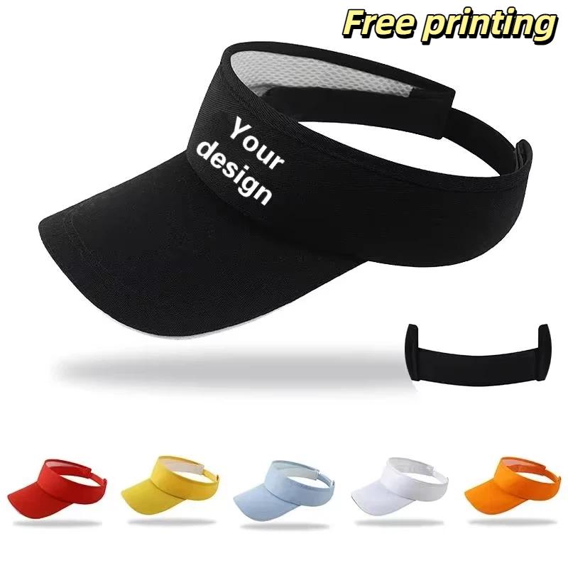 Outdoor Sports Accessories - หมวกกอล์ฟกันแดดป้องกันรังสียูวีสำหรับผู้หญิง หมวกเบสบอลปรับได้สำหรับผู้ชาย หมวกกีฬาแบบเปิดด้านบนสำหรับชายหาด หมวกวิ่งปีกกว้าง พร้อมโลโก้สั่งทำได้