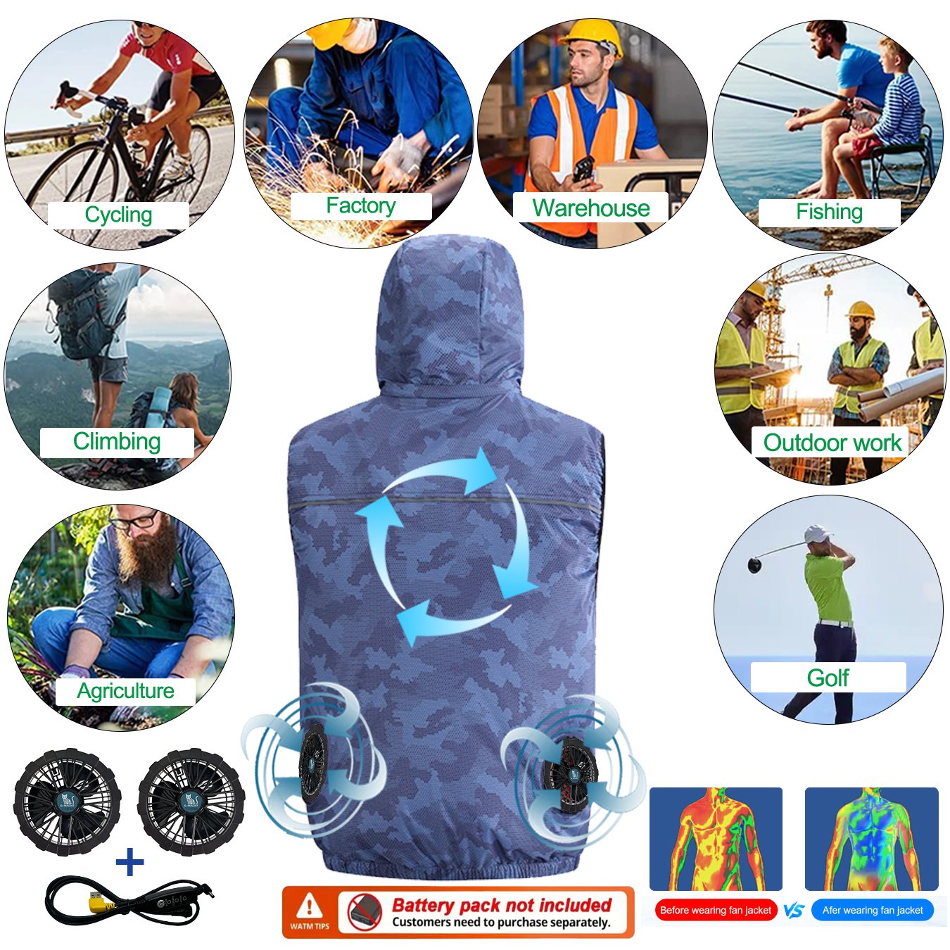 เสื้อกั๊กแอร์คอนดิชั่นพัดลม 12 - Outdoor Sport Jacket Women'S บทวิจารณ์และราคา