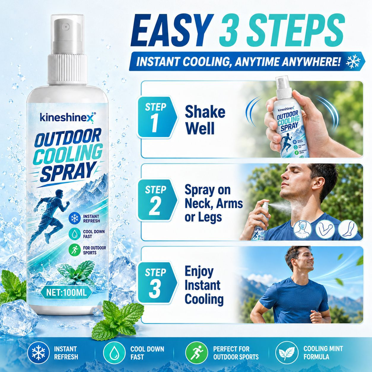 สเปรย์ทำความเย็นกลางแจ้ง 100 ม - Outdoor Sports Accessories บทวิจารณ์และราคา