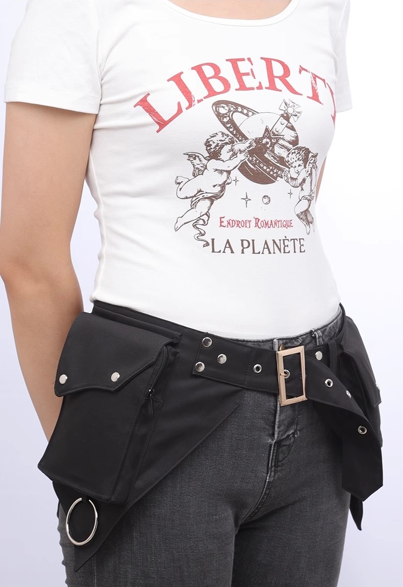 ผู้หญิงยุคกลาง Punk เอวกระเป๋า - Outdoor Sports Accessories บทวิจารณ์และราคา