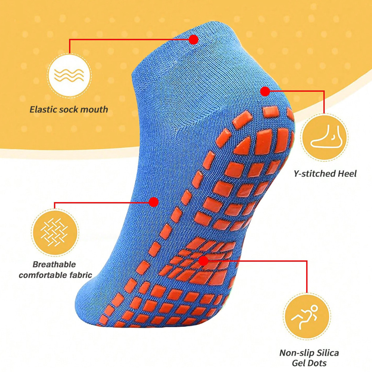1/4 คู่ Unisex ซิลิโคน Non SLI - Trampoline Park Sock บทวิจารณ์และราคา