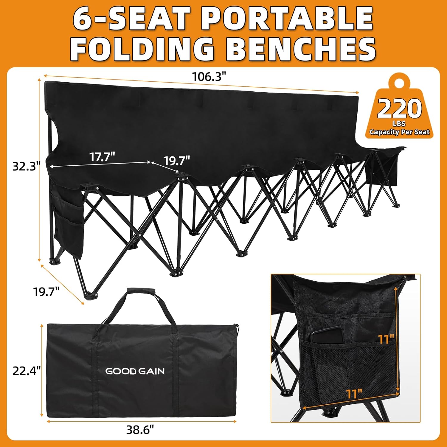 ม้านั่งพับได้สีดำสำหรับกิจกรรม - Outdoor Sport Bench บทวิจารณ์และราคา